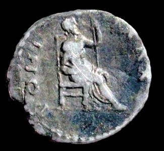 Reverse - Jupiter seated right, holding thunderbolt and scepter, AR denarius Otho AD 69