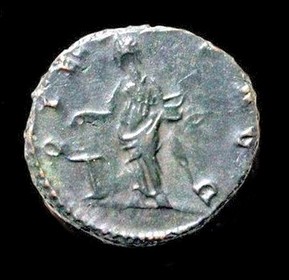 Antoninianus of Victorinus AD 268 - 270, Pietas at an altar sacrificing