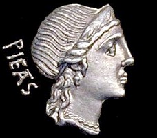 Head of Pietas wearing necklace and diadem