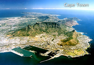 Cape Town & Cape  of Good Hope (towords the horizon)